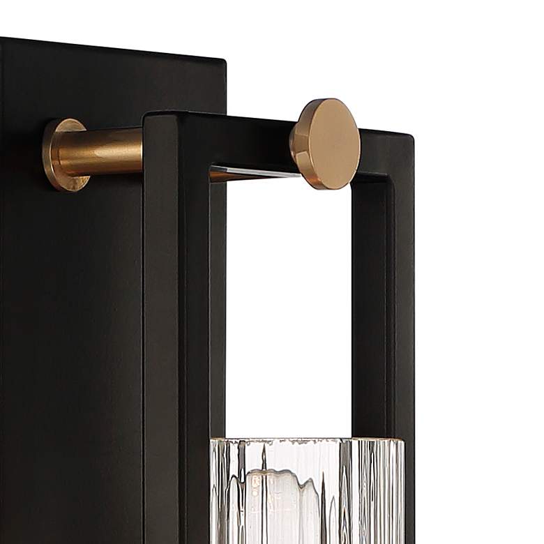 Image 4 Stiffel Ramos 11 1/2" High Black and Brass Wall Sconces Set of 2 more views