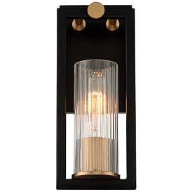 Image5 of Stiffel Ramos 11 1/2" High Black and Brass Wall Sconces Set of 2 more views