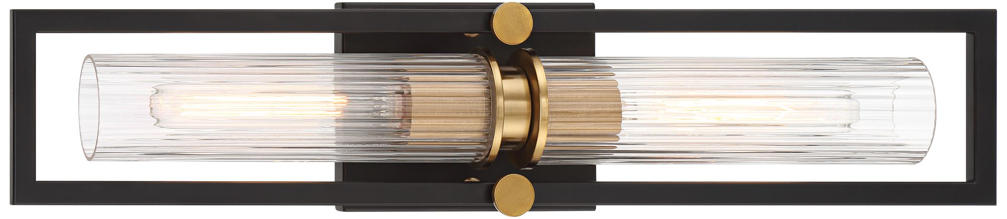 Image 4 Stiffel Ramos 24" High Black and Brass 2-Light Wall Sconce Set of 2 more views