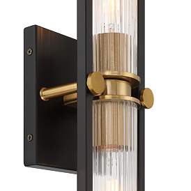 Image3 of Stiffel Ramos 24" High Black and Brass 2-Light Wall Sconce more views