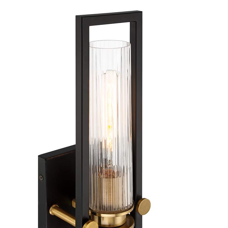 Image 4 Stiffel Ramos 24" High Black and Brass 2-Light Wall Sconce more views