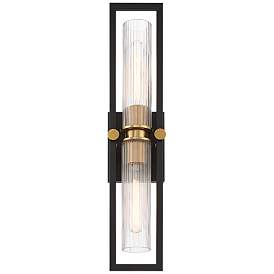 Image5 of Stiffel Ramos 24" High Black and Brass 2-Light Wall Sconce more views
