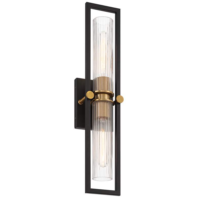 Image 6 Stiffel Ramos 24" High Black and Brass 2-Light Wall Sconce more views
