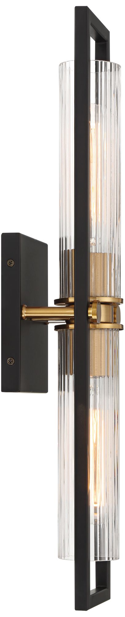 Stiffel Ramos 24" High Black and Brass 2-Light Wall Sconce in scene