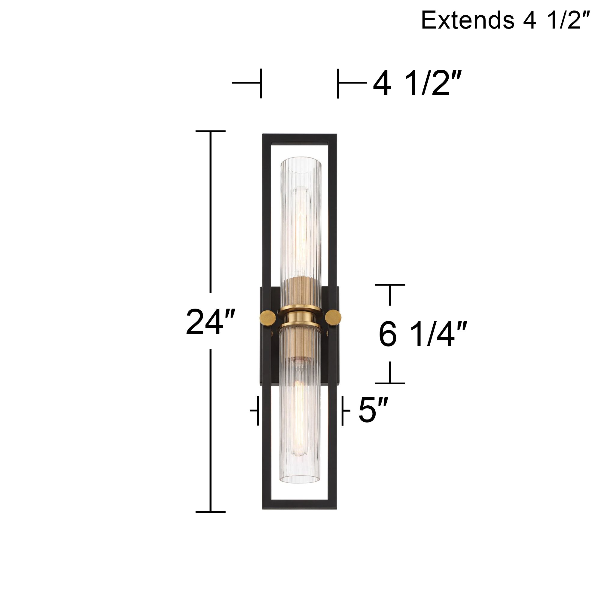 Stiffel Ramos 24" High Black and Brass 2-Light Wall Sconce in scene