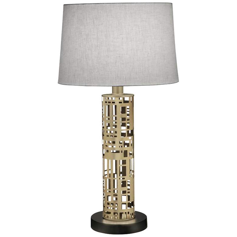 Image 1 Stiffel Rectangles 29" High Laser Cut Oculux Bronze Table Lamp