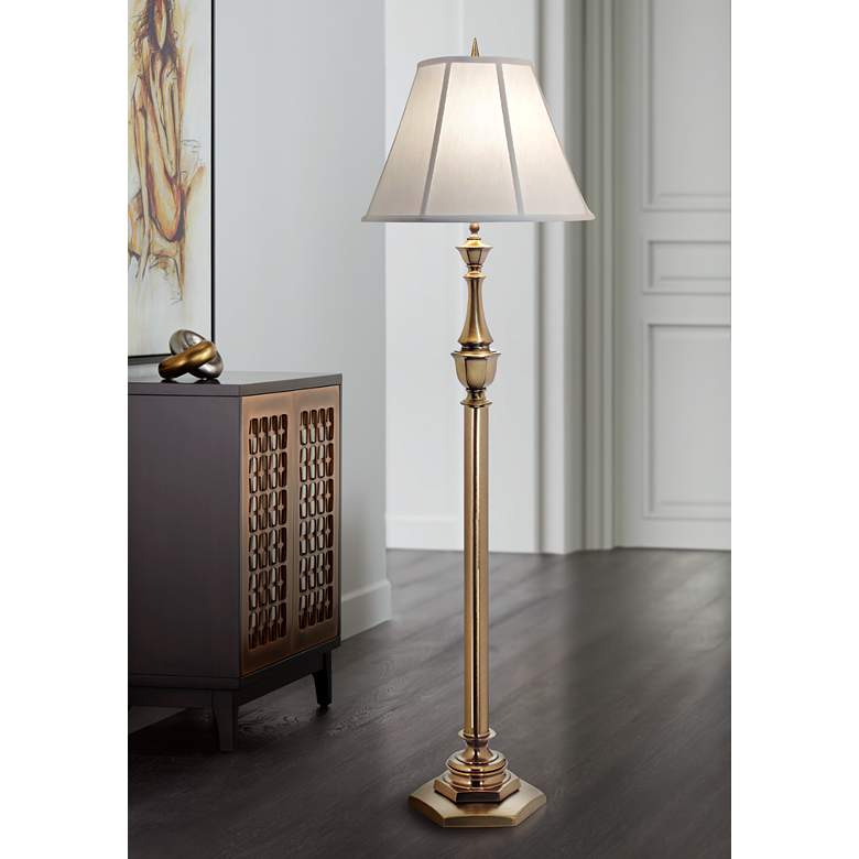 Image 1 Stiffel Redondo 63" High Traditional Antique Brass Floor Lamp