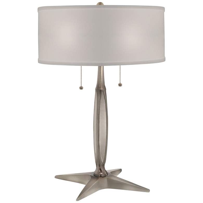 Image 2 Stiffel Ressler 25" High Antique Nickel Metal Table Lamp