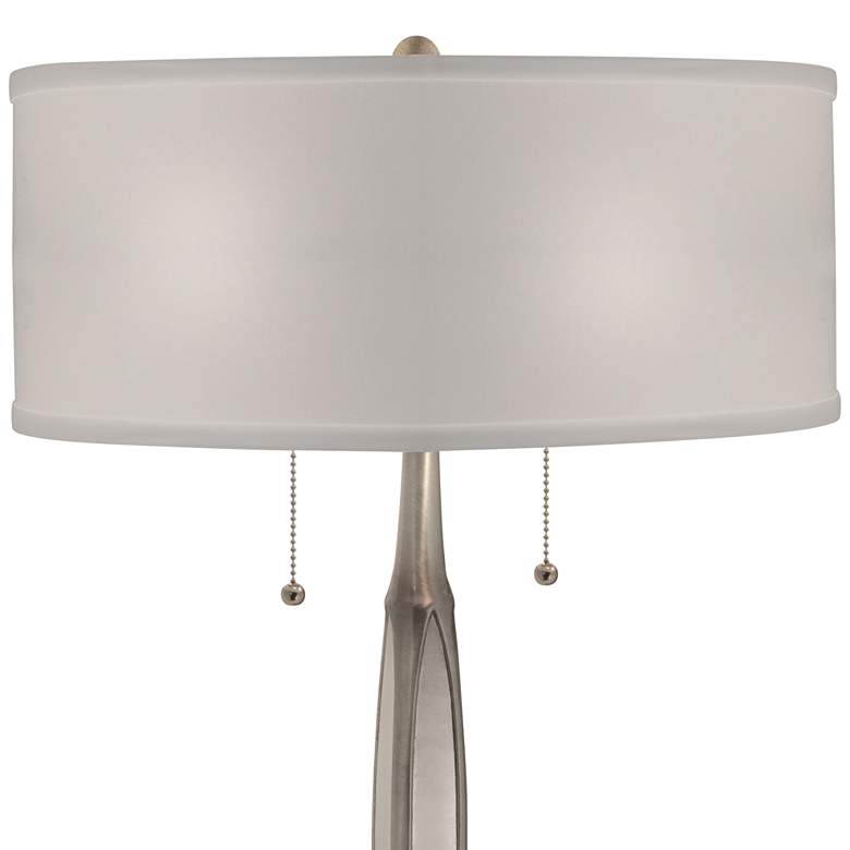 Image 3 Stiffel Ressler 25" High Antique Nickel Metal Table Lamp more views