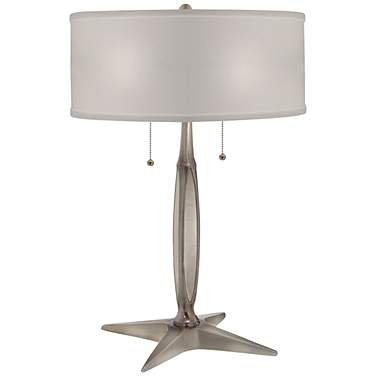 Stiffel Ivory Shadow Shade 31 High Antique Brass Table Lamp