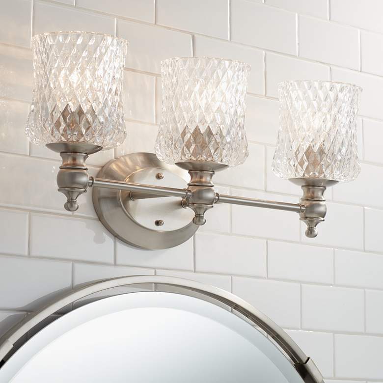 Image 1 Stiffel Romanov 23 1/4" Wide Satin Nickel 3-Bulb Vanity Bath Light