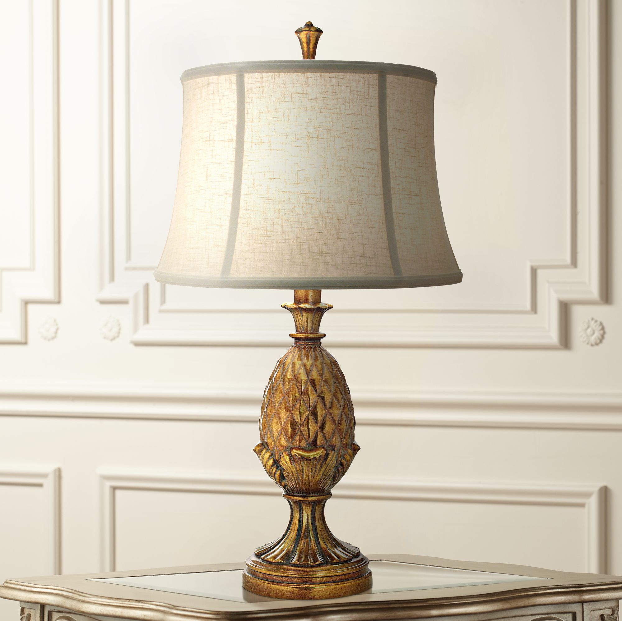 brass metal table lamp