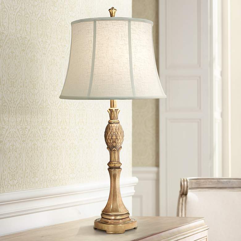 Image 1 Stiffel Royal Maui Polished Honey Brass Metal Table Lamp
