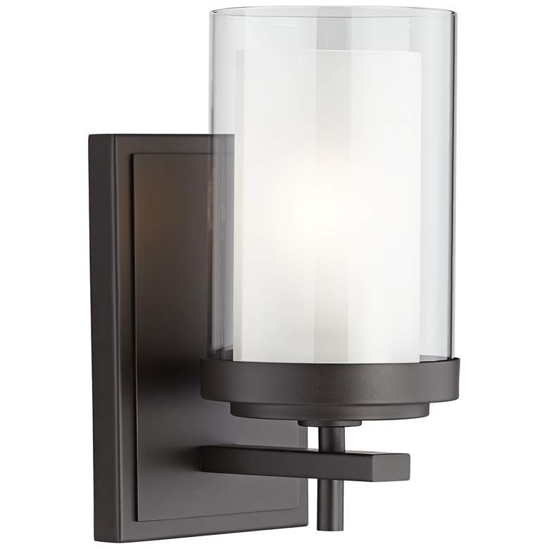 Image 1 Stiffel Sannah 10" H Double Glass Bronze Bath Light