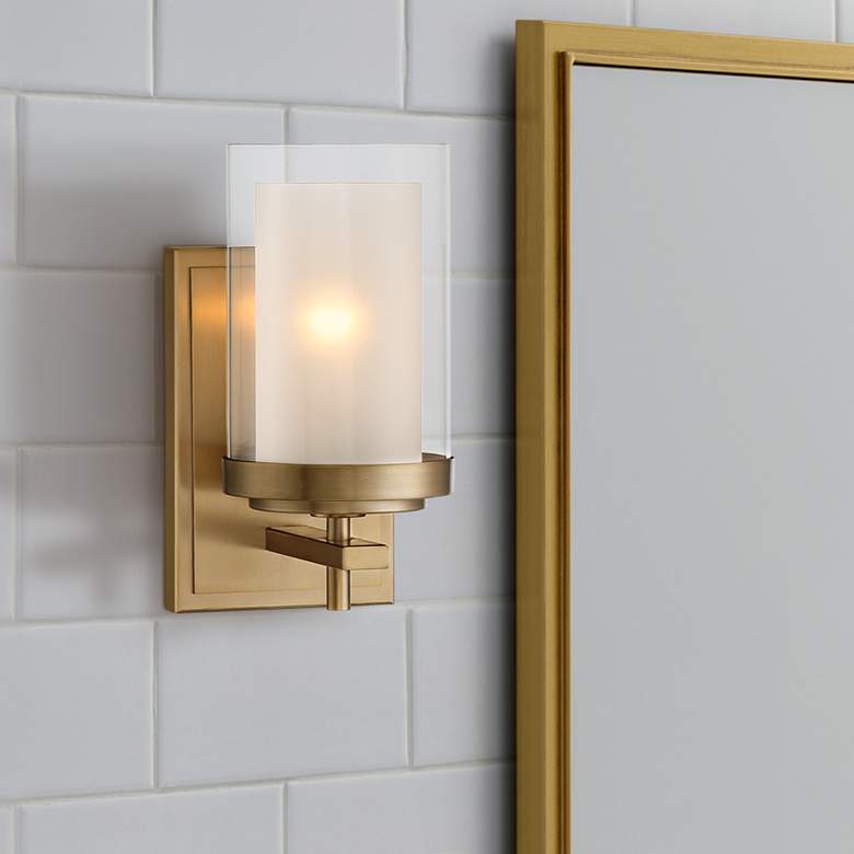 Image 1 Stiffel Sannah 10" High Warm Brass Wall Sconce