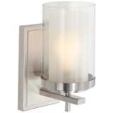 Stiffel Sannah 10&quot;H Double Glass Nickel Wall Sconce