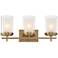 Stiffel Sannah 21 3/4" Wide 3-Light Warm Brass Bath Vanity Light