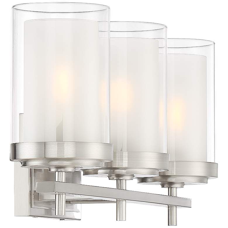 Image 6 Stiffel Sannah 22" Wide Double Glass Nickel Bath Light more views
