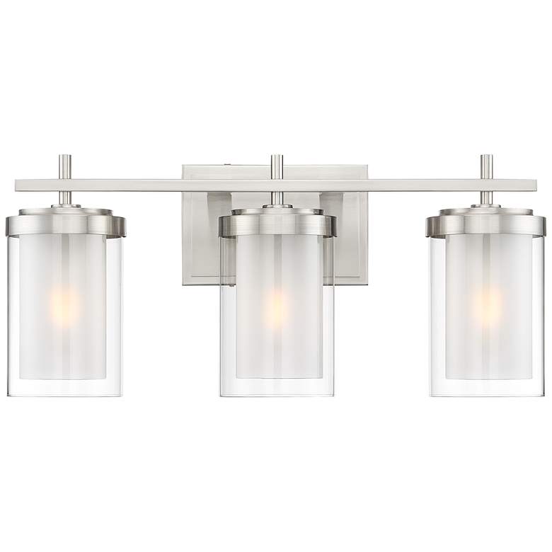 Image 7 Stiffel Sannah 22" Wide Double Glass Nickel Bath Light more views