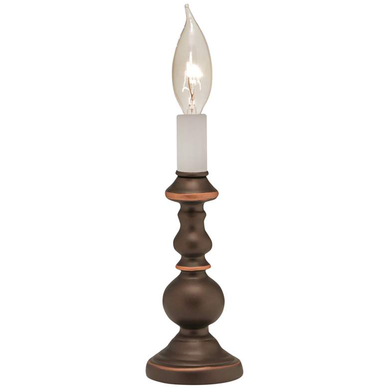 Image 1 Stiffel Sara 7 inch High Oxidized Bronze Candle Accent Table Lamp