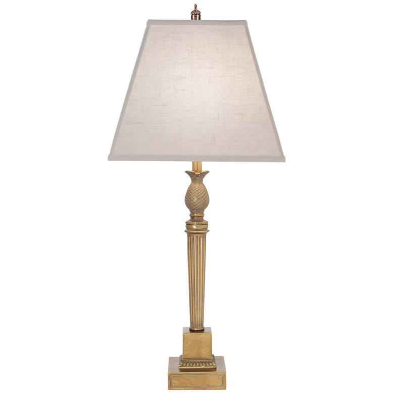 Image 1 Stiffel Savannah Polished Honey Brass Metal Table Lamp