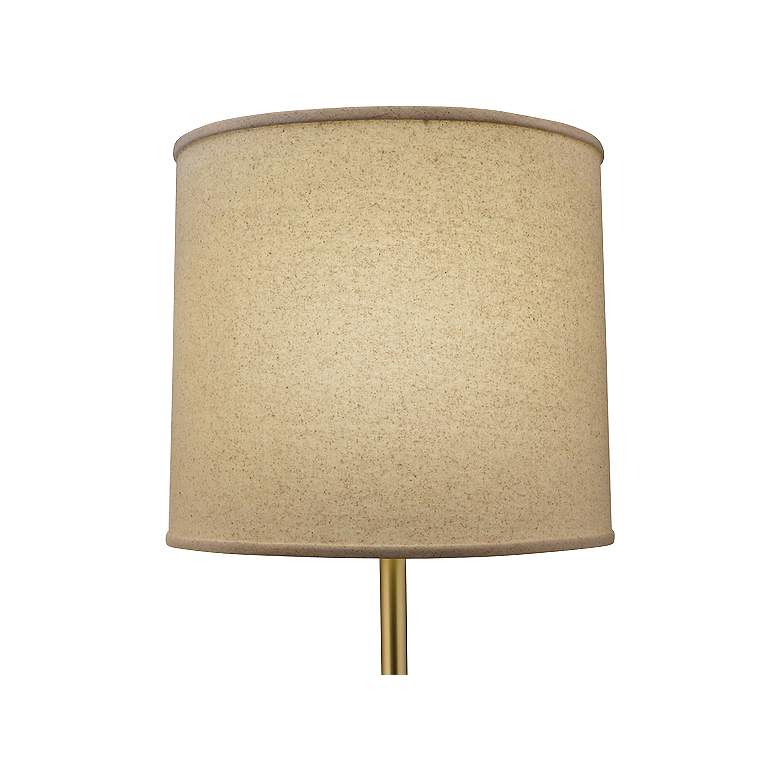 Image 2 Stiffel Sheridan 65 inch High Antique Brass and Faux Leather Floor Lamp more views