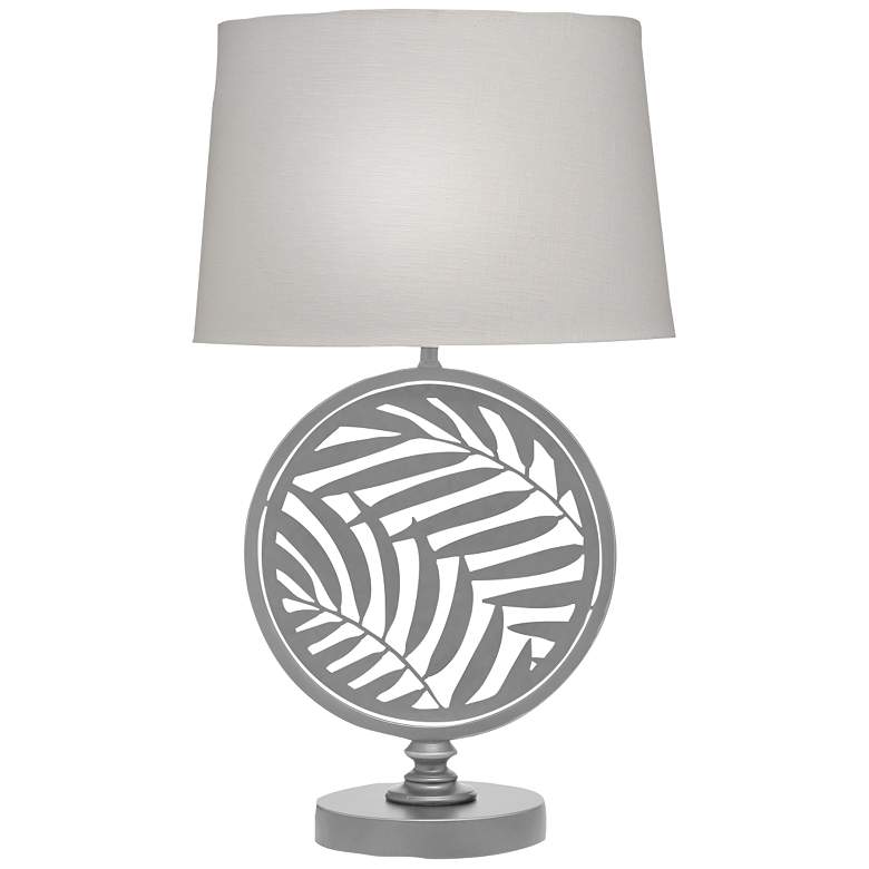 Image 1 Stiffel Silver Palm Leaf Metal Table Lamp