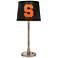 Stiffel Syracuse Satin Nickel Logo Table Lamp with Outlet