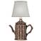 Stiffel Tea Kettle 14" High Antique Old Bronze Mini Accent Lamp