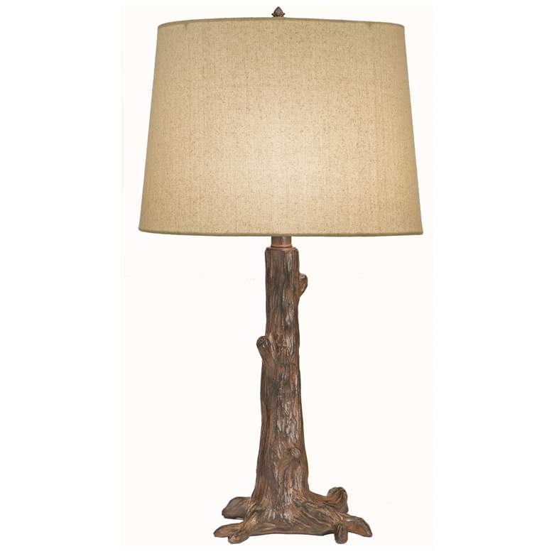 Image 1 Stiffel Tree Stump 27" High Brown Rust Finish Rustic Table Lamp