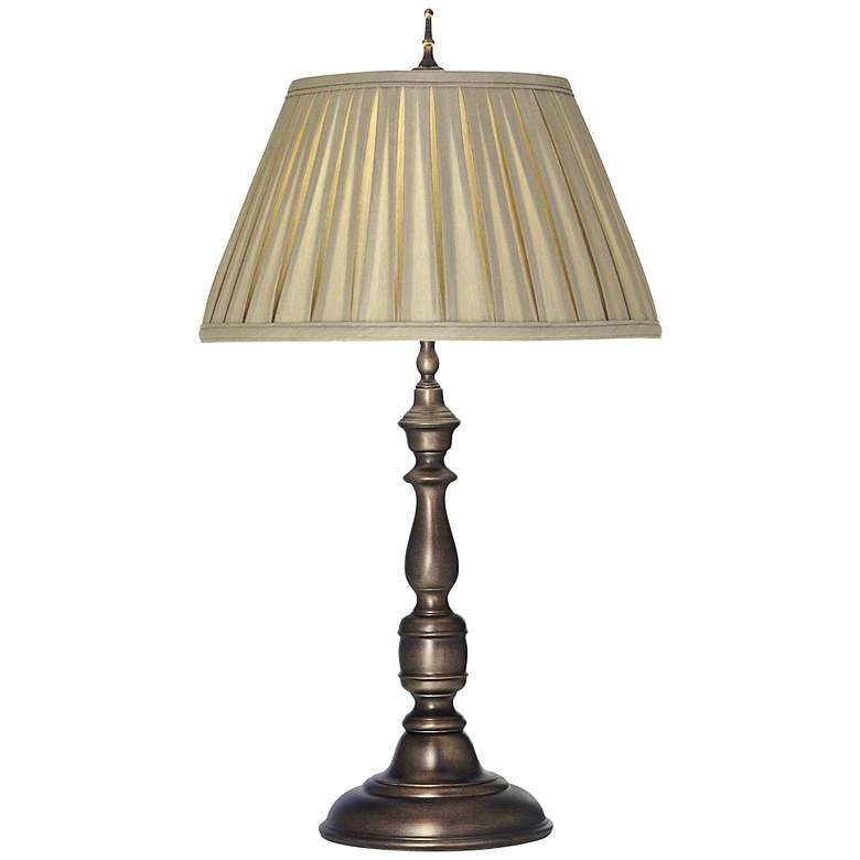 Image 1 Stiffel Turned Column 28" Traditional Antique Old Bronze Table Lamp