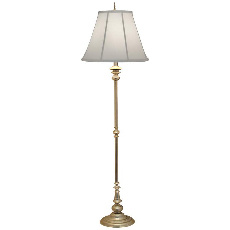 Image 1 Stiffel Turned Column 67 inch High Milano Silver And Gold Floor Lamp