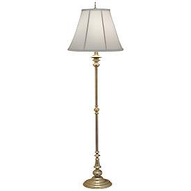 Image1 of Stiffel Turned Column 67" High Milano Silver And Gold Floor Lamp