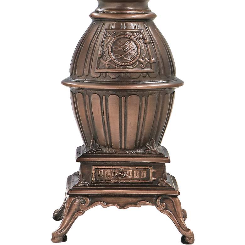 Image 3 Stiffel Verna 14" Antique Bronze Pot-Bellied Stove Accent Table Lamp more views