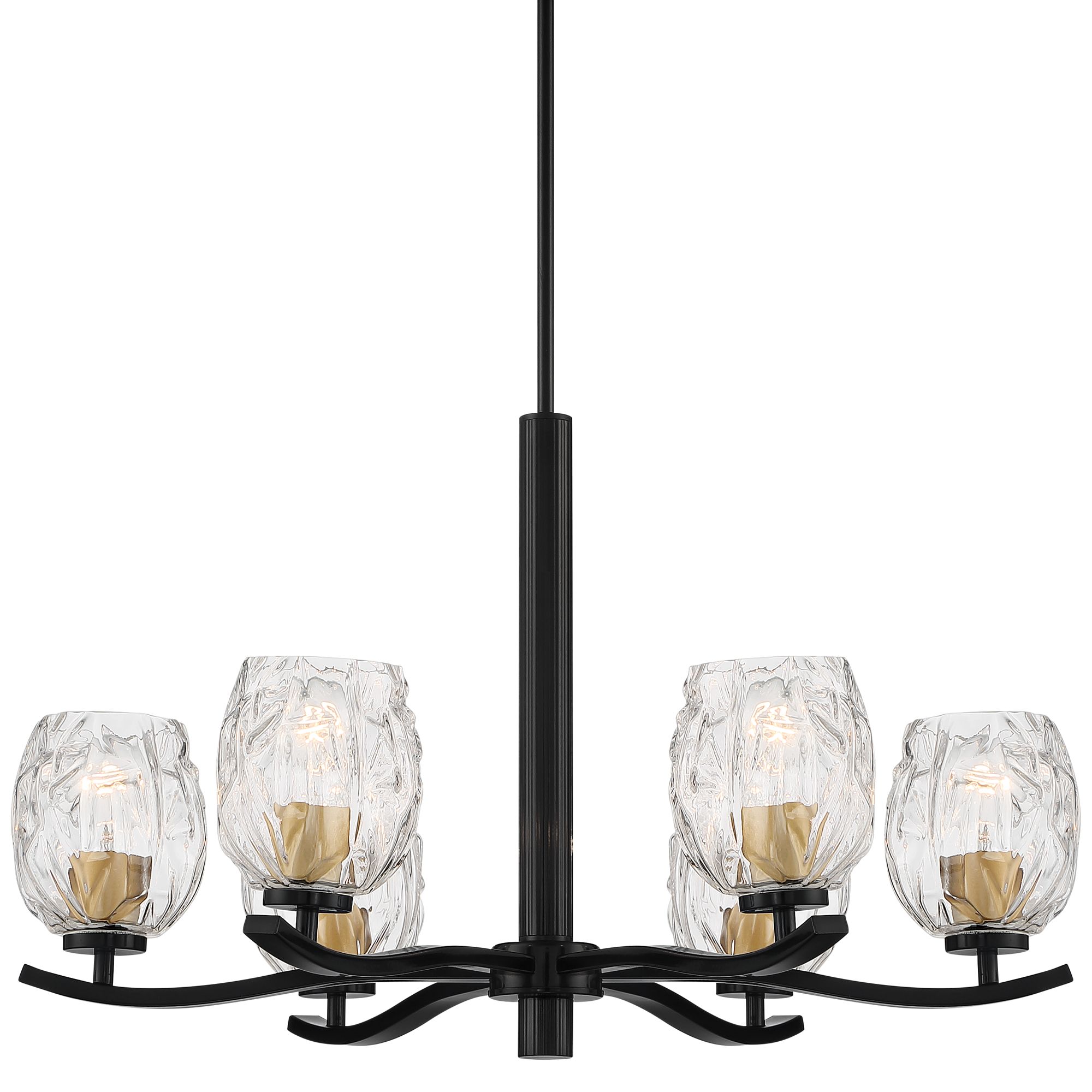 Stiffel Veronica 29 1/4" Wide Gloss Black Gold 6-Light Chandelier