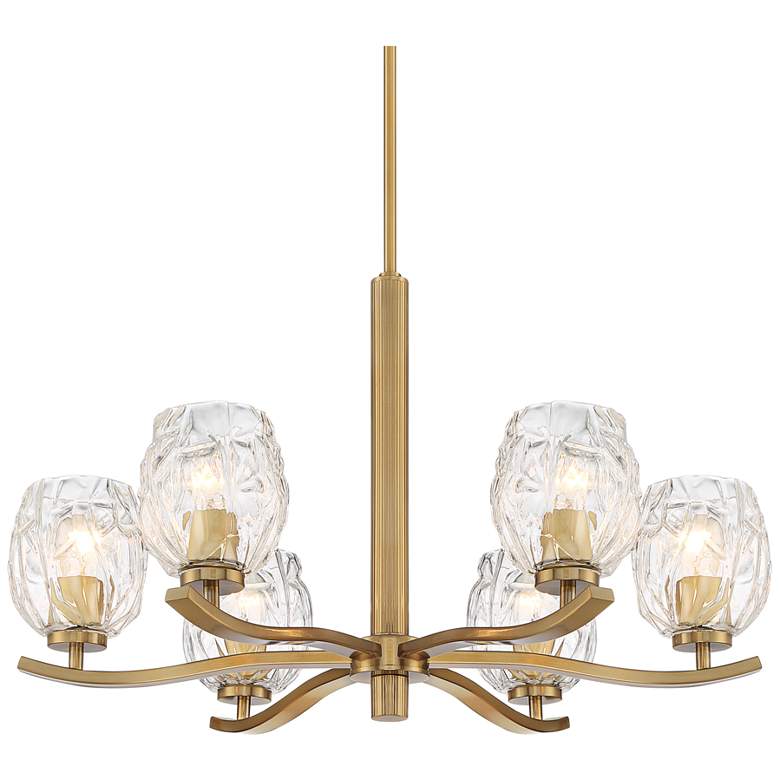 Image 2 Stiffel Veronica 29 1/4 inch Wide Gold and Glass 6-Light Chandelier