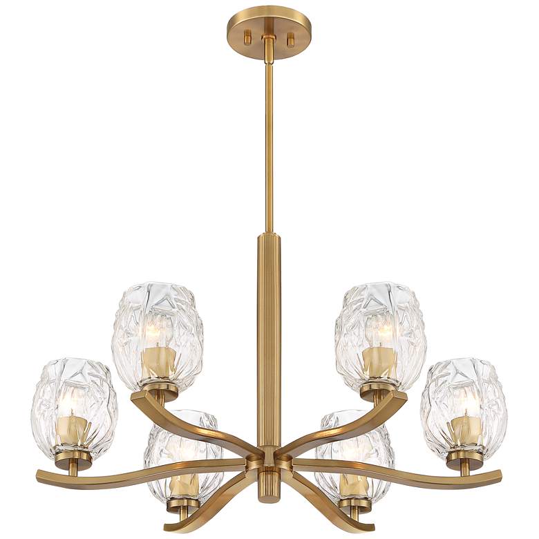 Image 6 Stiffel Veronica 29 1/4" Wide Gold and Glass 6-Light Chandelier more views