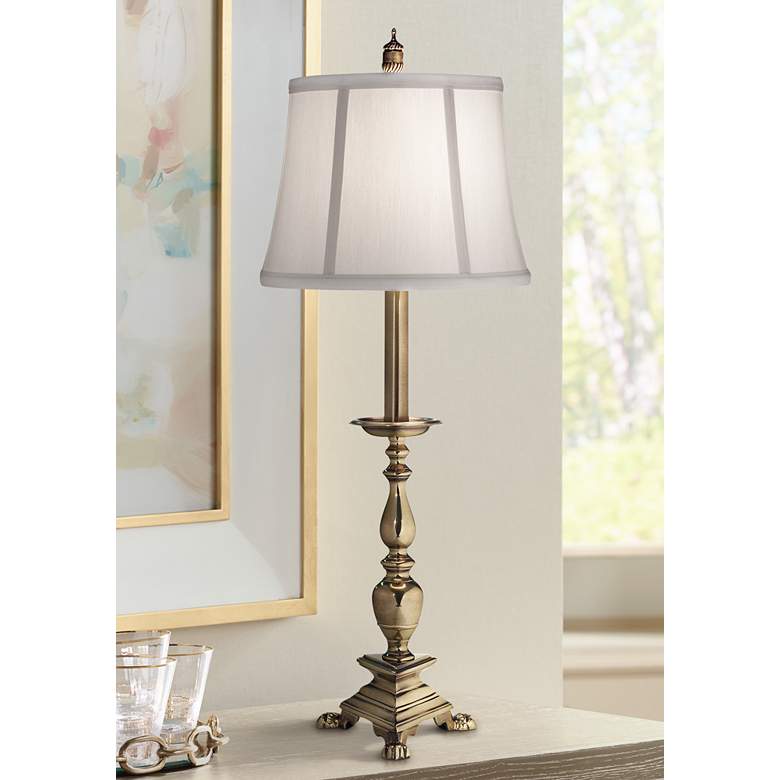 Image 1 Stiffel Villeneuve Burnished Brass Buffet Table Lamp