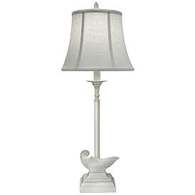 Image1 of Stiffel Webber Distressed White Buffet Table Lamp