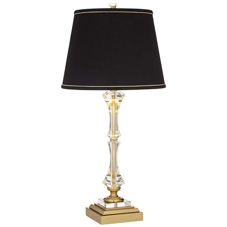 Image 2 Stiffel Windsor 32 inch Gold and Crystal Traditional USB Table Lamp