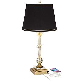 Image3 of Stiffel Windsor 32" Gold and Crystal Traditional USB Table Lamp more views