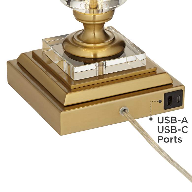 Image 5 Stiffel Windsor 32" Gold and Crystal Traditional USB Table Lamp more views