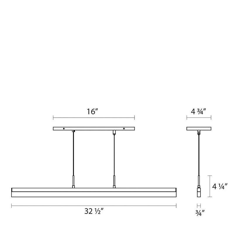 Image 5 Stiletto 32 1/2" Wide Bright Satin LED Linear Pendant more views