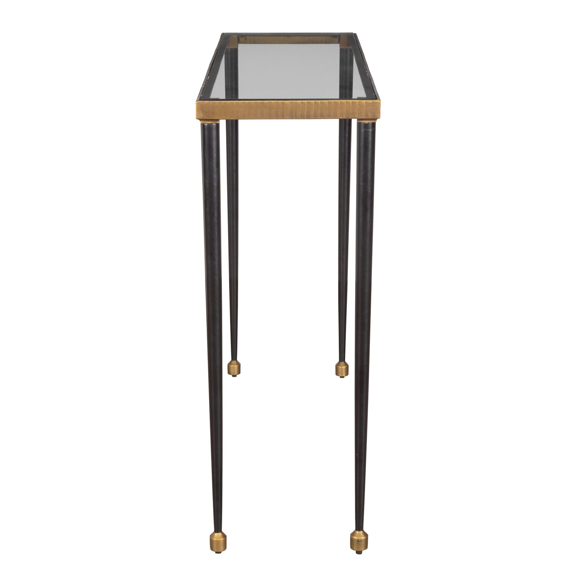 Image 4 Stiletto 40" Wide Black and Antique Gold Console Table more views