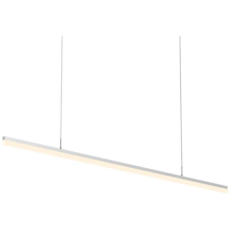 Image 1 Stiletto / 72" LED Pendant / Frosted Shade / Bright Satin Aluminum Fin