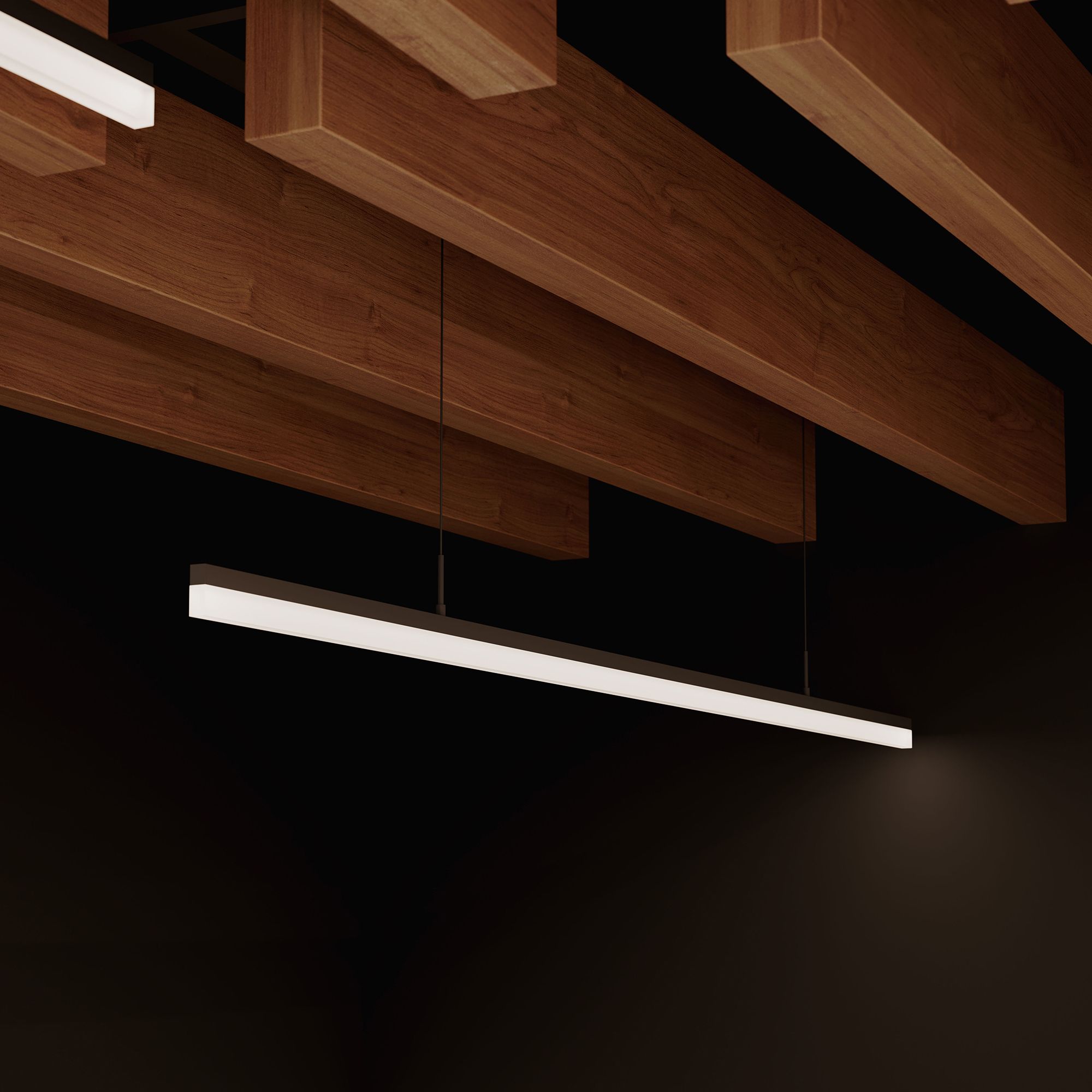 Stiletto 72" Wide LED Pendant Satin Black 240" Cable
