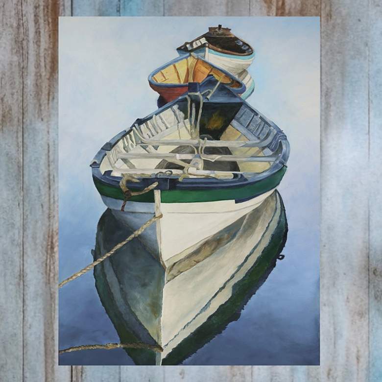 Image 1 Still Water 40" High Rectangular Outdoor Canvas Wall Art