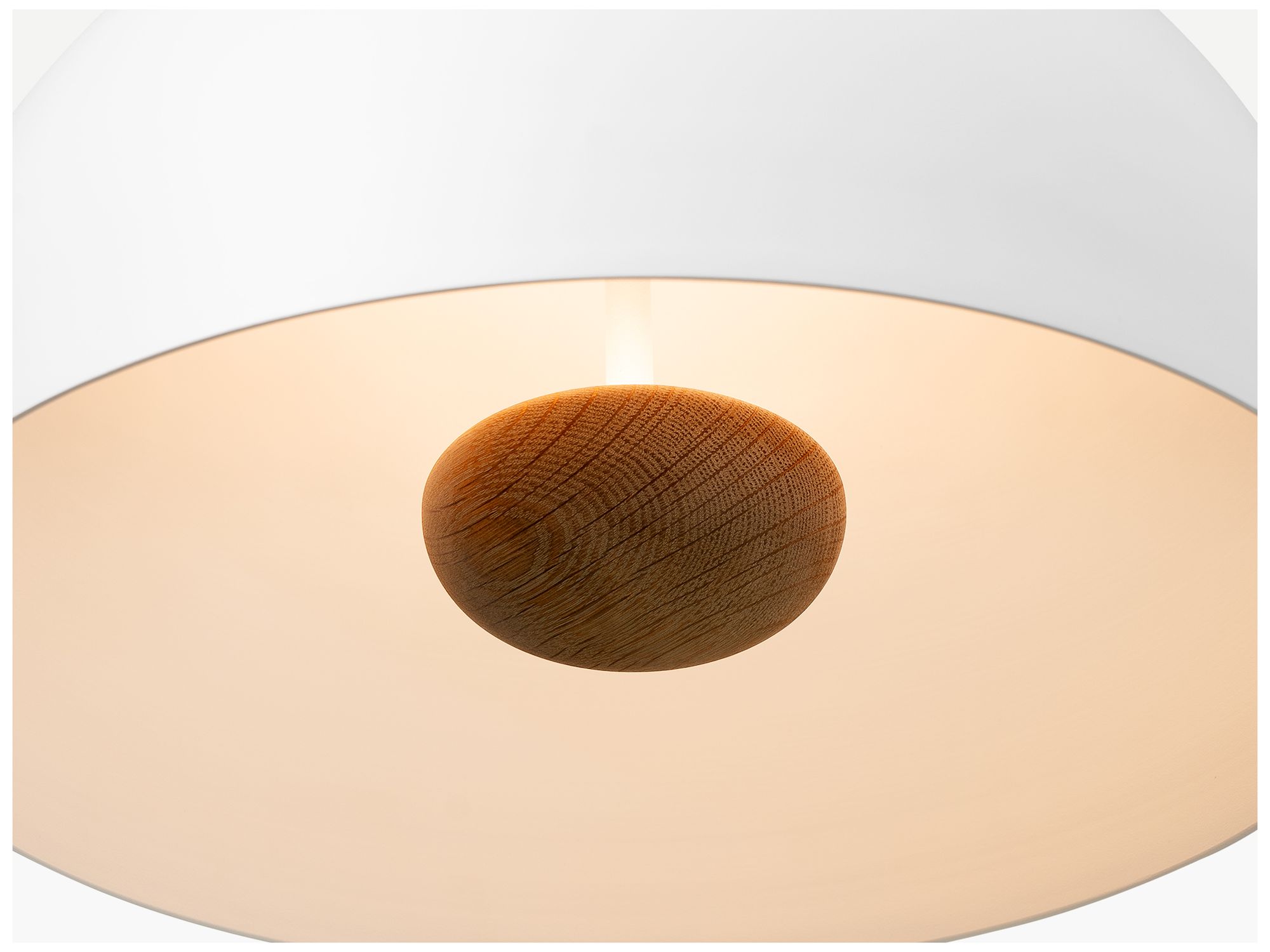 Image 2 Stillo Blanc 16"W White Brushed Brass LED Pendant White Washed Oak more views