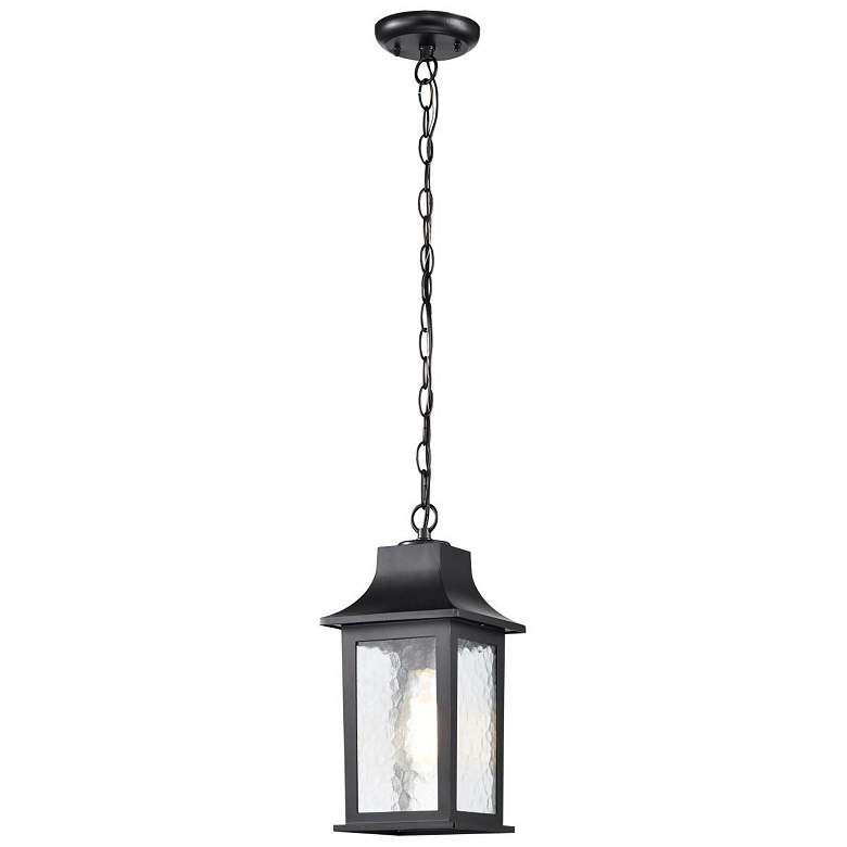Image 1 Stillwell 13 3/4" High Matte Black Outdoor Hanging Light