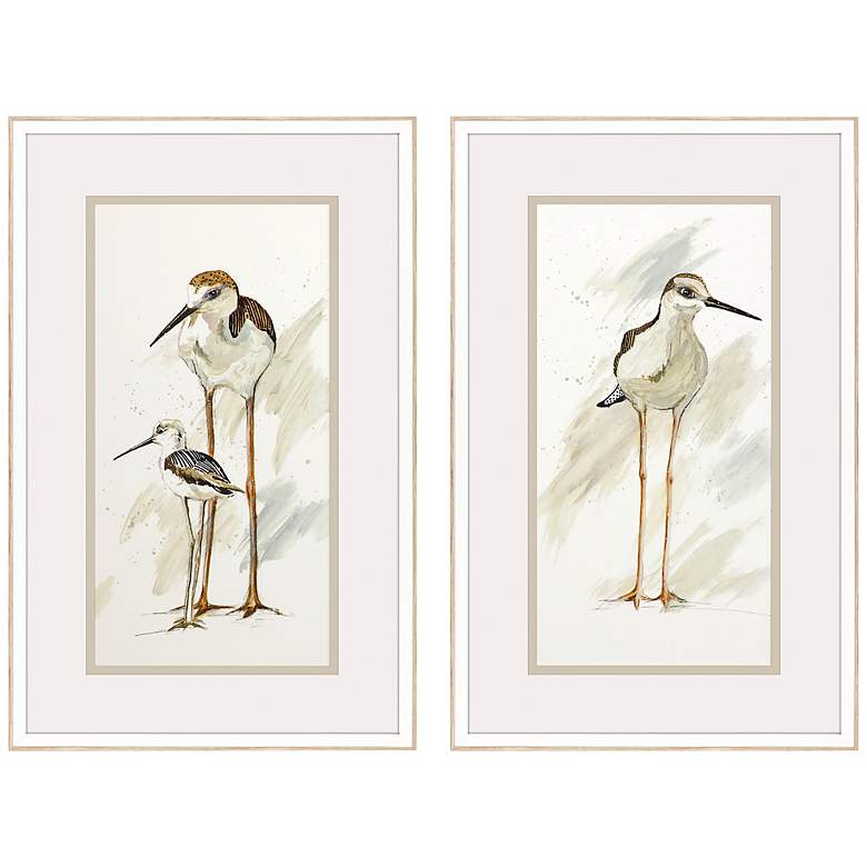 Image 3 Stilt Birds 33" High 2-Piece Framed Wall Art Set
